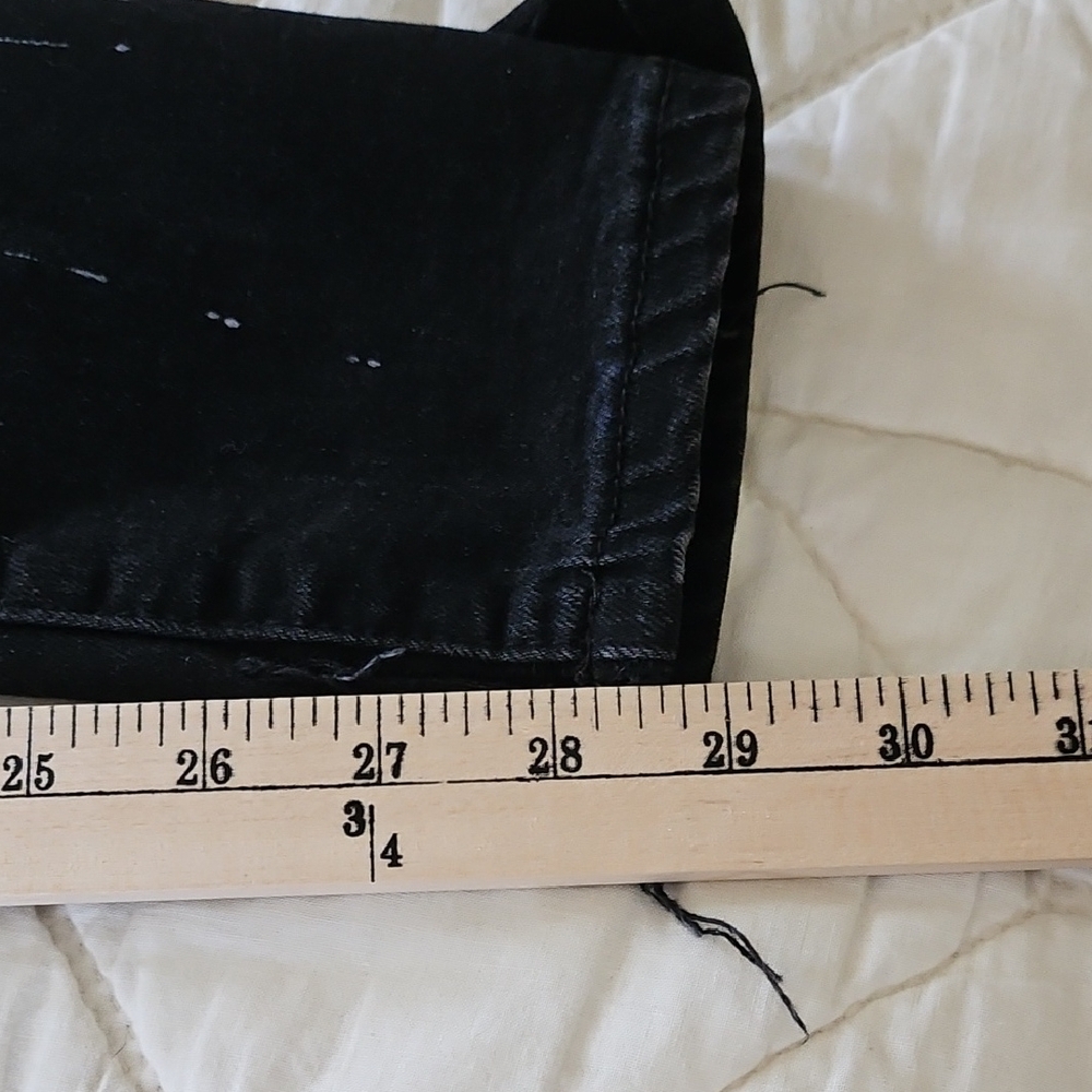 DNA Black Red Rhinestone Patchwork Distressed Jea… - image 9